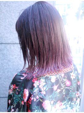 アルバム 銀座(ALBUM GINZA) ピンクバイオレット_外ハネボブアッシュブラウン_ba275451