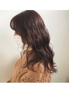 エキップクーラージュグラン 大人かわいいピンクブラウン波巻きウェーブ