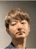大人ツーブロック マッシュショートダウンバング ダークブラウン