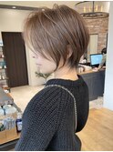 《30代40代》白髪ぼかしハイライト×前下がりボブ【イケダ】