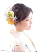 ゆるふわアレンジ お団子 シニヨンアレンジ  結婚式 成人式