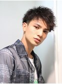 ソフトツイストパーマ 男らしさ 爽やかアップバングショート