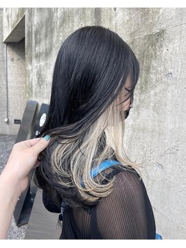 アクアオモテサンドウ(ACQUA omotesando) ＊インナーカラーホワイトミルクティーベージュ×ブルーブラック