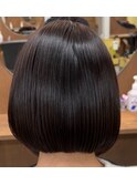 20代30代大人可愛い丸みシルエットボブ◎ナチュラルブラウン