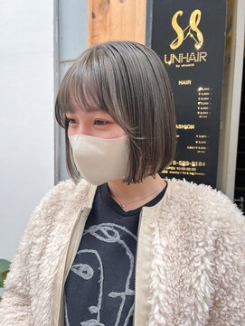 アンヘアー 元町三宮(UNHAIR) ストレートボブ×カーキグレージュ