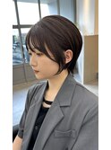 耳かけショート/ショートヘア/オリーブカラー/オリーブベージュ