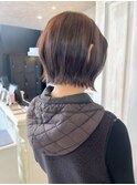 福山人気あごラインボブ切りっぱなし外ハネミニボブ20代30代40代