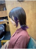 【山本智文】インナーカラーパープルレイヤーカット