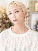 オン眉ホワイトブロンド小顔ショートウルフa北浦和10代20代30代