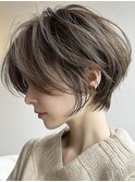 大人ショート/白髪ぼかし#30代#40代