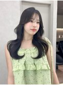 ◯ミディアムレイヤーカット/ダークアッシュ/大人ガーリー