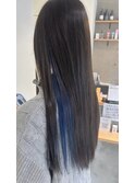 インナーカラーブリーチ透明感ネイビー越谷