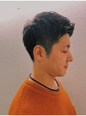 ツーブロック×アップバング/大手町／理容室