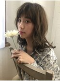 グレージュ_マロンベージュ Aラインボブ かきあげ