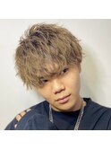 ツーブロックマッシュツイストスパイラルパーマ無造作波巻き王道