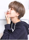 大人可愛い小顔美髪ツヤ髪くすみブラウンマッシュショートA3