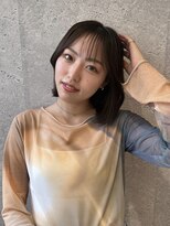 アース 三軒茶屋店(HAIR&MAKE EARTH) 三軒茶屋_レディース_ミディアム_ブラウン_ボブ_コテ巻き_小顔
