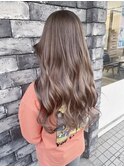 ボブ/カーキグレージュ/大人かわいい/フェザーバング