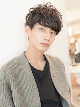 メゾンバイハバナ(maison by HAVANA) モテるメンズ波巻きツーブロック韓国風黒髪マッシュパーマウルフ