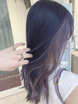 テトラ バイ ネオリーブ 横浜西口店(tetra by neolive) ネイビー×ペールラベンダー＊*【横浜/横浜駅】