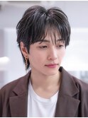 カルマパーマベリーショートダークアッシュニュアンスパーマ