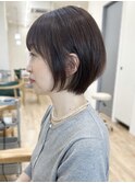 say.ホワイトグレージュくびれショートチェリーブラウンアッシュ