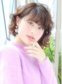 マチルダボブピンクベージュインナーグレージュハイライト大人