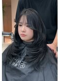 天神大名レイヤーカットデザインカラーブリーチハイトーン