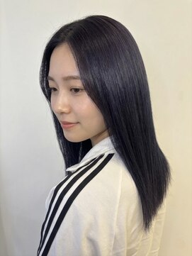 ヘアースタジオ ゼン カロン(Hair studio Zen kalon) ダークブルー/メテオストレート/くすみカラー/20代/30代/40代