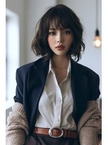 ノラ シブヤ(NORA) 小顔ミディアムパーマミディアムデジタルパーマボブパーマ前髪