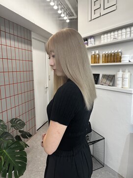 ペレ 原宿(PELE) ダークパープルナチュラルショート夏のヘアアレンジ原宿