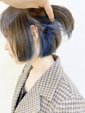 モリオフロムロンドン 松戸店(Morio from London) 【松戸　ムラマツ】かわいいショートボブインナーブルー