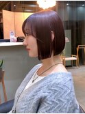 ◇ボブ 表参道 顔周りカット 縮毛矯正 パープルカラー