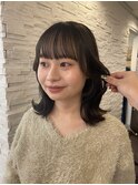 ハイトーンカラー耳かけウルフボブフェイスレイヤーカット