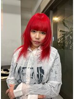 レコ 渋谷(LECO) ネオンレッドシャギーウルフ