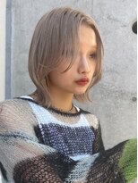 サンクマーケット 渋谷(cinq MARKET) 渋谷ブリーチカラータッセルボブ顔周りレイヤー切りっぱなしボブ