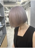 ボブ×パールグレージュ