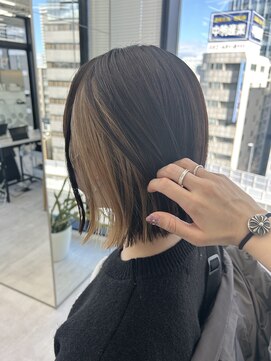 ビューナゴヤ 名駅(VIEW NAGOYA) ボブ/インナーカラー/ベージュカラー/ブリーチ/学割