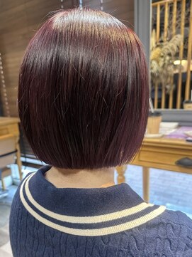 コル アサヒカワ(col asahikawa) ワインレッド×ボブ