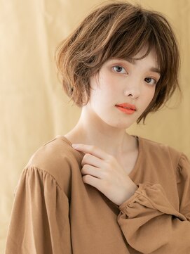 ハイライト抜け感エアパーマグランマッシュボブX大宮20代30代