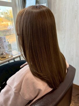 レイヤーカット/シースルーバング/ミルクティーベージュ/艶美髪