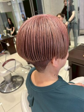 アース 栄店(HAIR&MAKE EARTH) earthショートレイヤーボブミルクティー丸みショートボブ