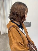 ミディアムボブパーマ×透明感カラー＊明るめベージュ/明大前