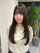 ホワイト(WHITE) 縮毛矯正 ロングレイヤー ハッシュカット 髪質改善