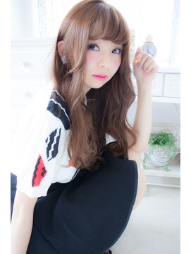 アンジュ ヘアー(Ange hair) アンジュヘアー　流し前髪の波ウェーブふわミディ