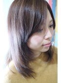 小顔レイヤー毛先ワンカールボブ