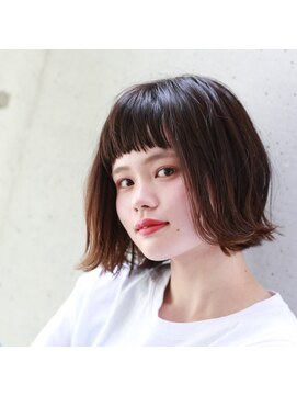 ボアップ 新居浜店(boappu) #切りっぱなしボブ#外ハネボブ#ブラウンカラー#新居浜