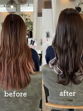 シェル 津山の手店(shel) 付け替え！シールエクステ70本インナーシルバー20代30代40代艶髪