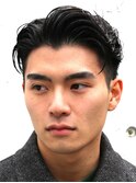 *幅広い年齢層から好評　フェザーパーマ七三　　黒髪短髪*