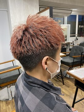 テーラヘアー 東金店(TELA HAIR) コーラルピンクサイドパートモヒカン【TELA HAIR】